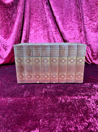 Vintage Barware - Mid Century Hidden Leather Bound Book Bar - World's Greatest Books - Japan