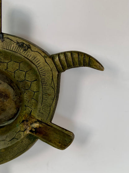 Vintage Ashtray - Overturned Turtle - Brass