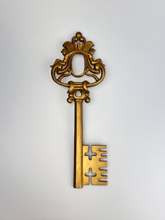 Vintage Sexton Skeleton Key Metal Gold Colored Wall Hanging