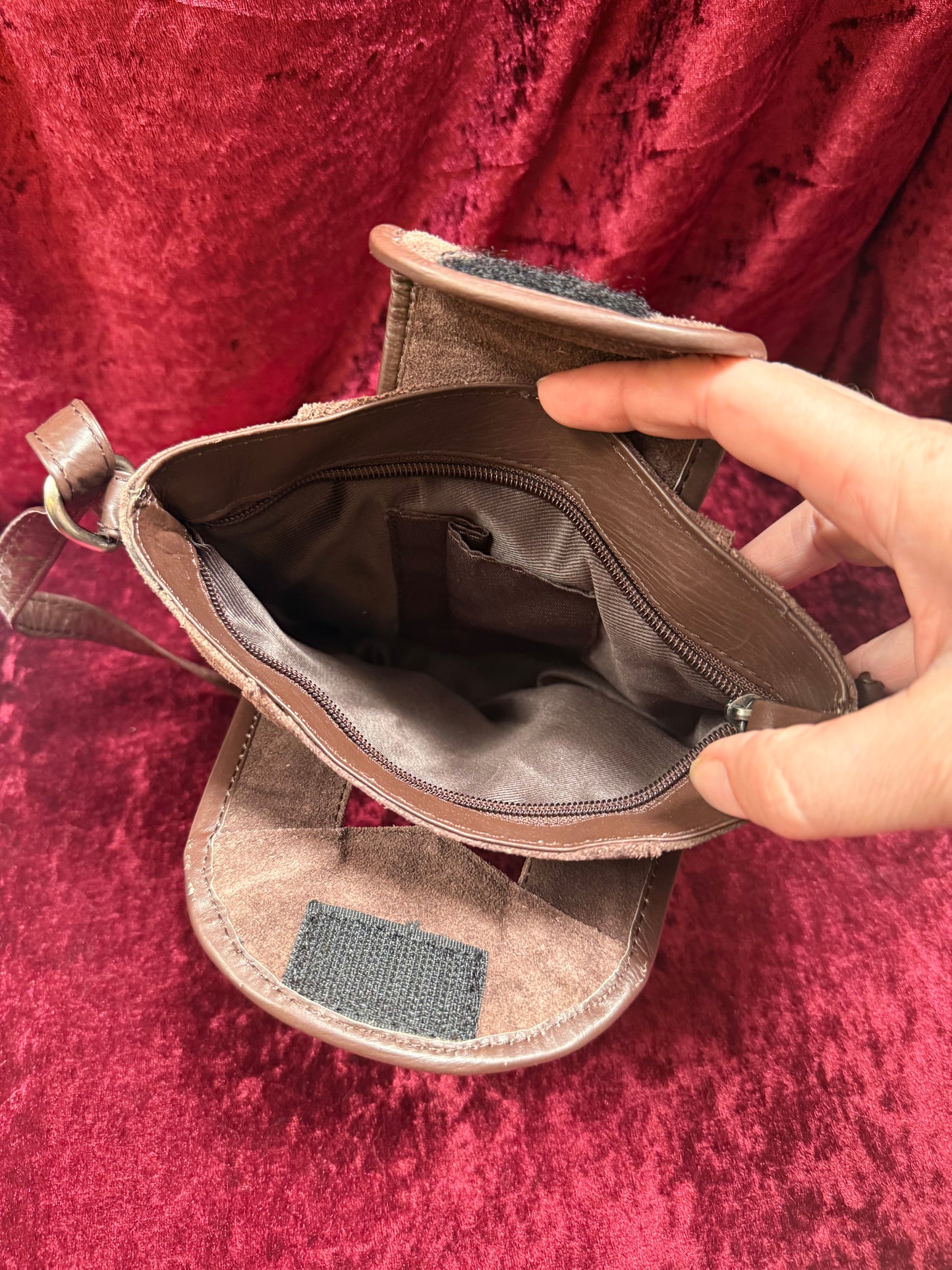 Vintage Accessories - German Trachten-Winkler Brown Suede Cross Body Purse