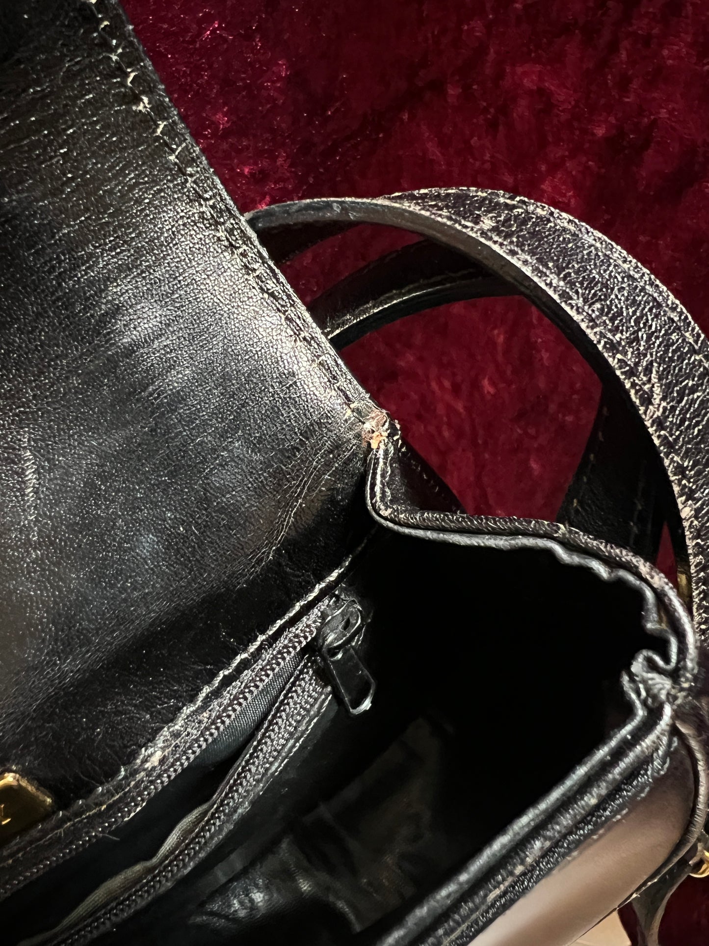 Vintage Black Leather Crossbody Bag - Bally Italy Saddle Purse