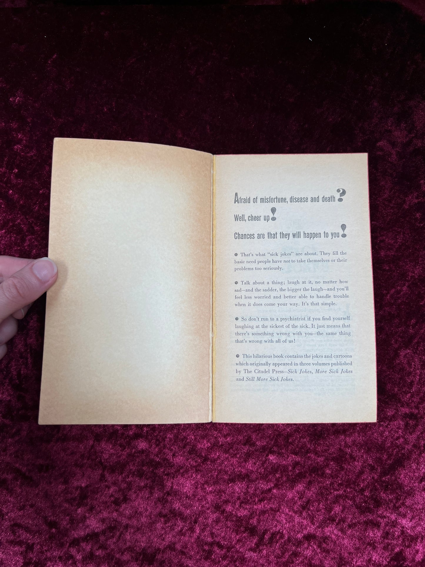 Vintage Paperback Book - The Best of Sick Jokes - Max Rezwin - Pocket Books 1967