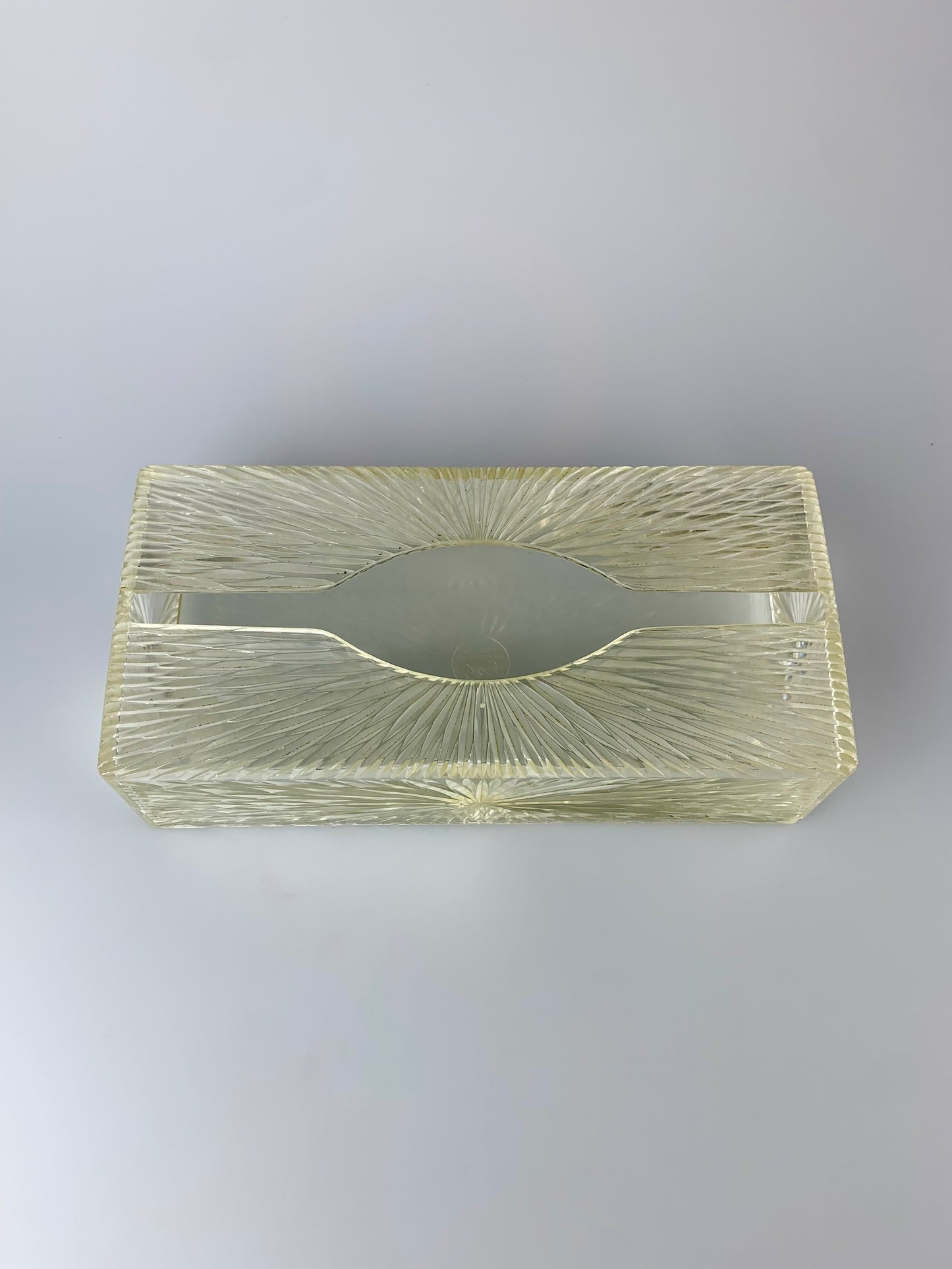 Vintage 1960s Lucite Starburst Tissue Box Holder - Wall Mountable