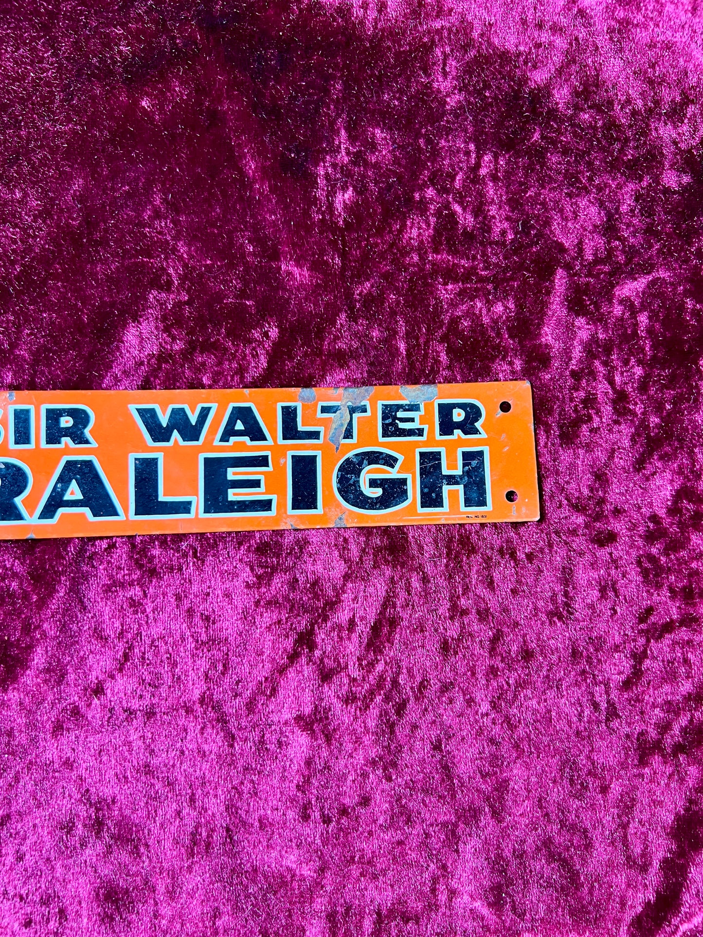 Vintage Tobacciana - Metal Enamel Advertisement Sign - Sir Walter Raleigh Fresh - Made in USA