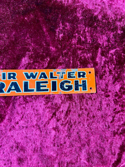 Vintage Tobacciana - Metal Enamel Advertisement Sign - Sir Walter Raleigh Fresh - Made in USA