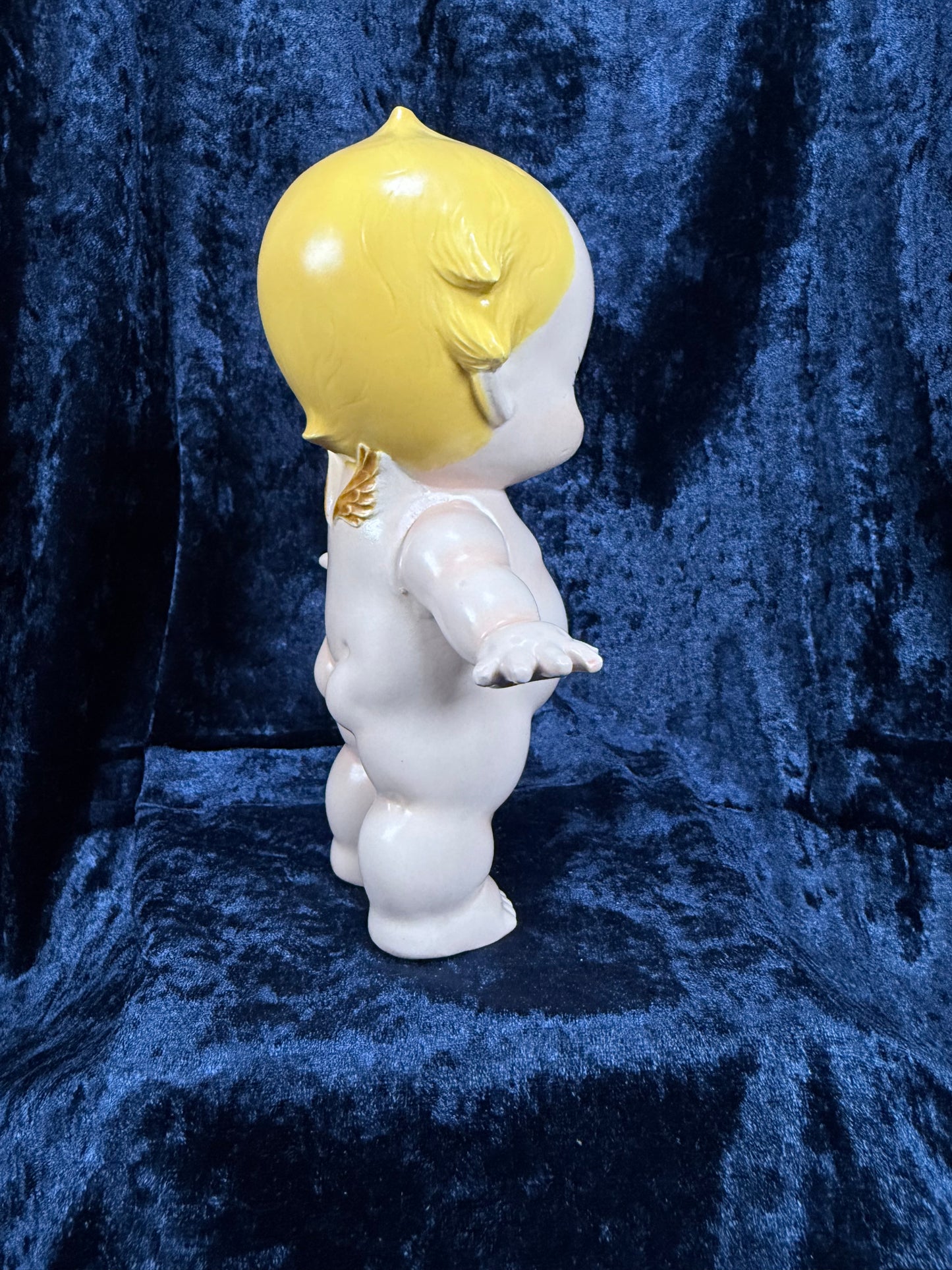 Vintage Chalkware Kewpie Figurine – Byron Molds Angel with Crochet Dress