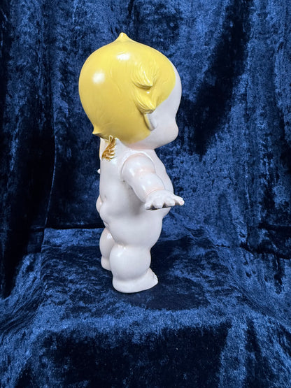 Vintage Chalkware Kewpie Figurine – Byron Molds Angel with Crochet Dress