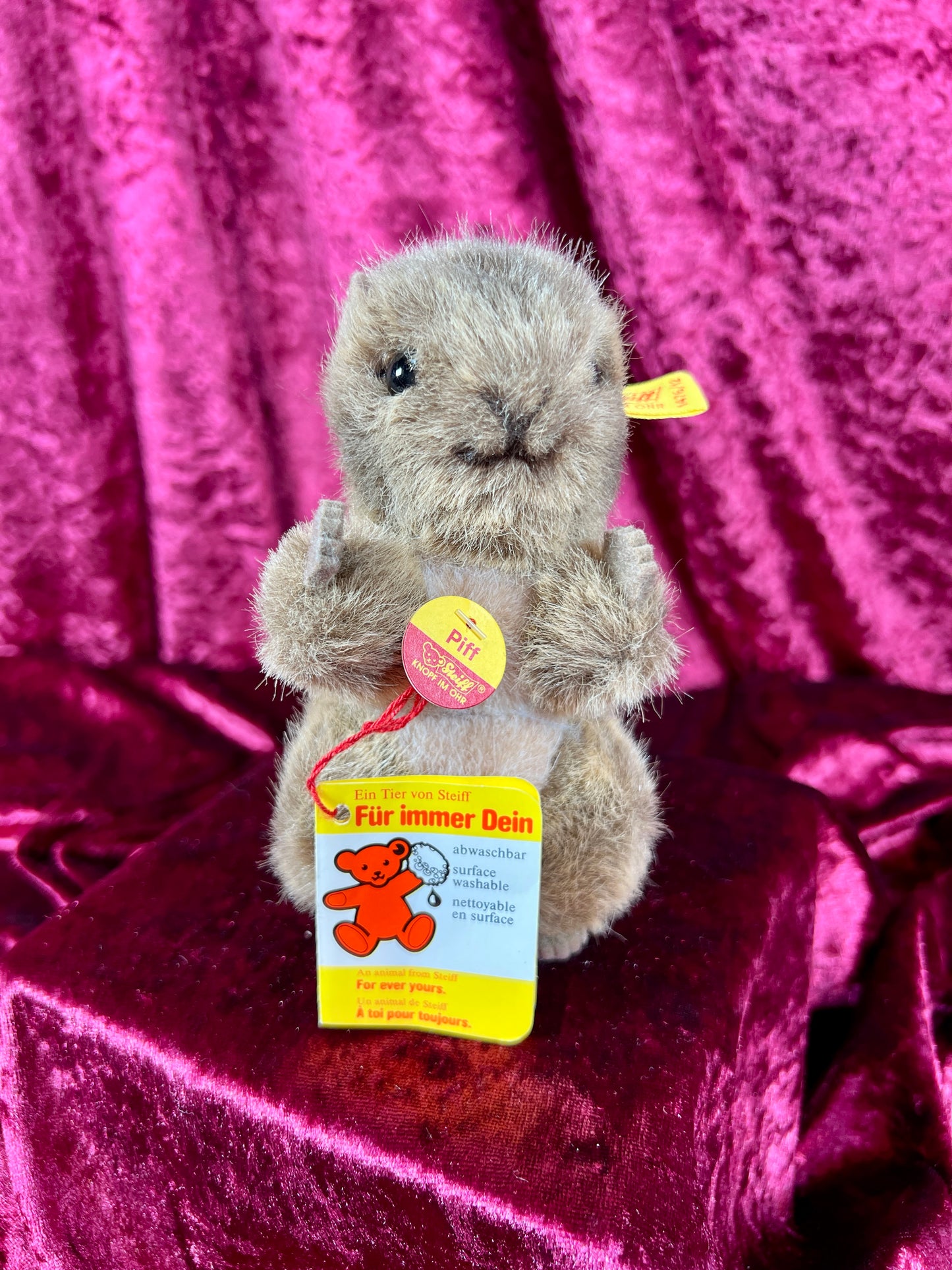 Vintage Collectibles - Miniature Stuffed Toy - Piff The Mouse - 1476/12 - Steiff - Germany