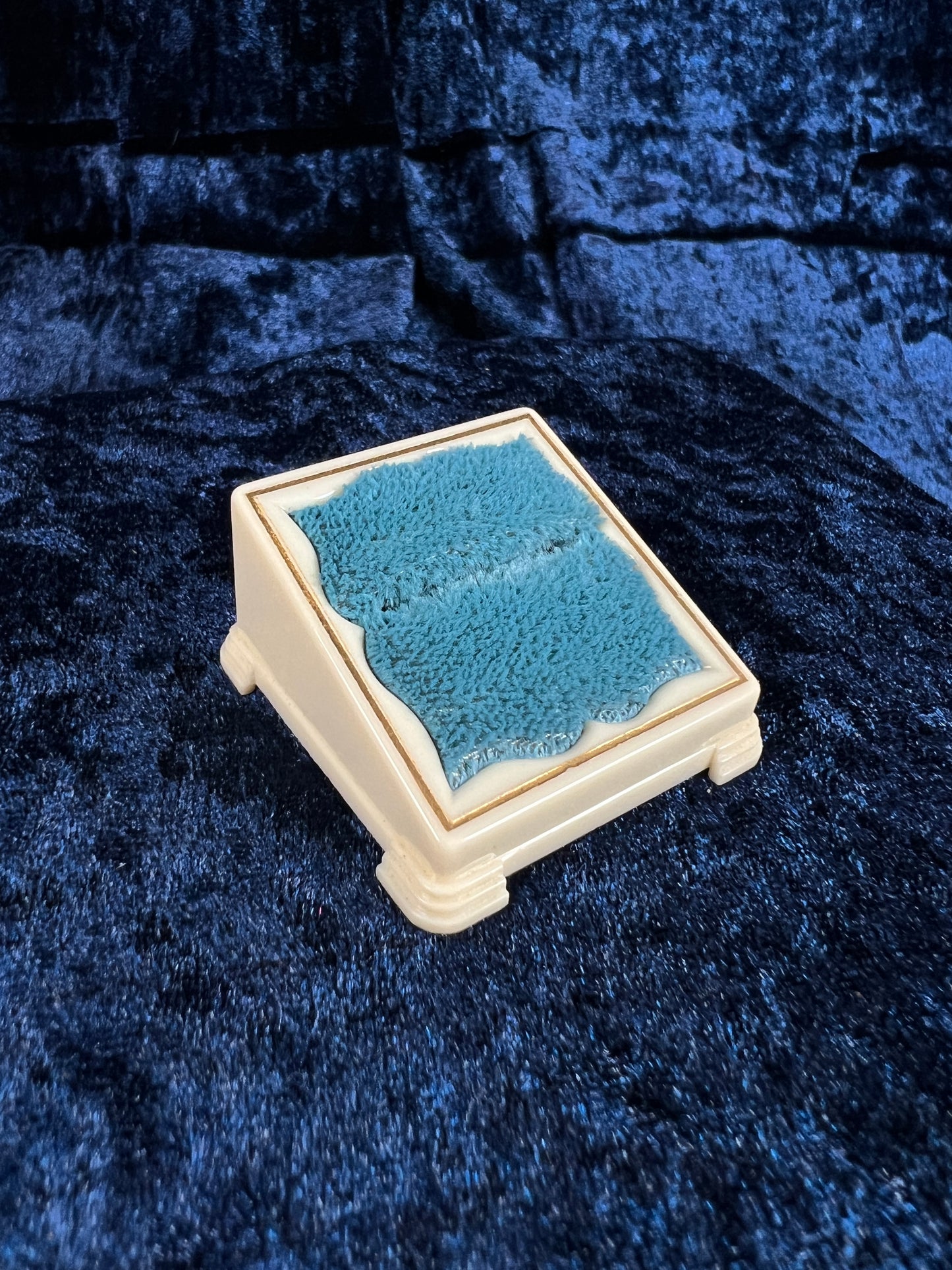 Antique Celluloid Ring Box – Art Deco Ivorine Footed Presentation Case