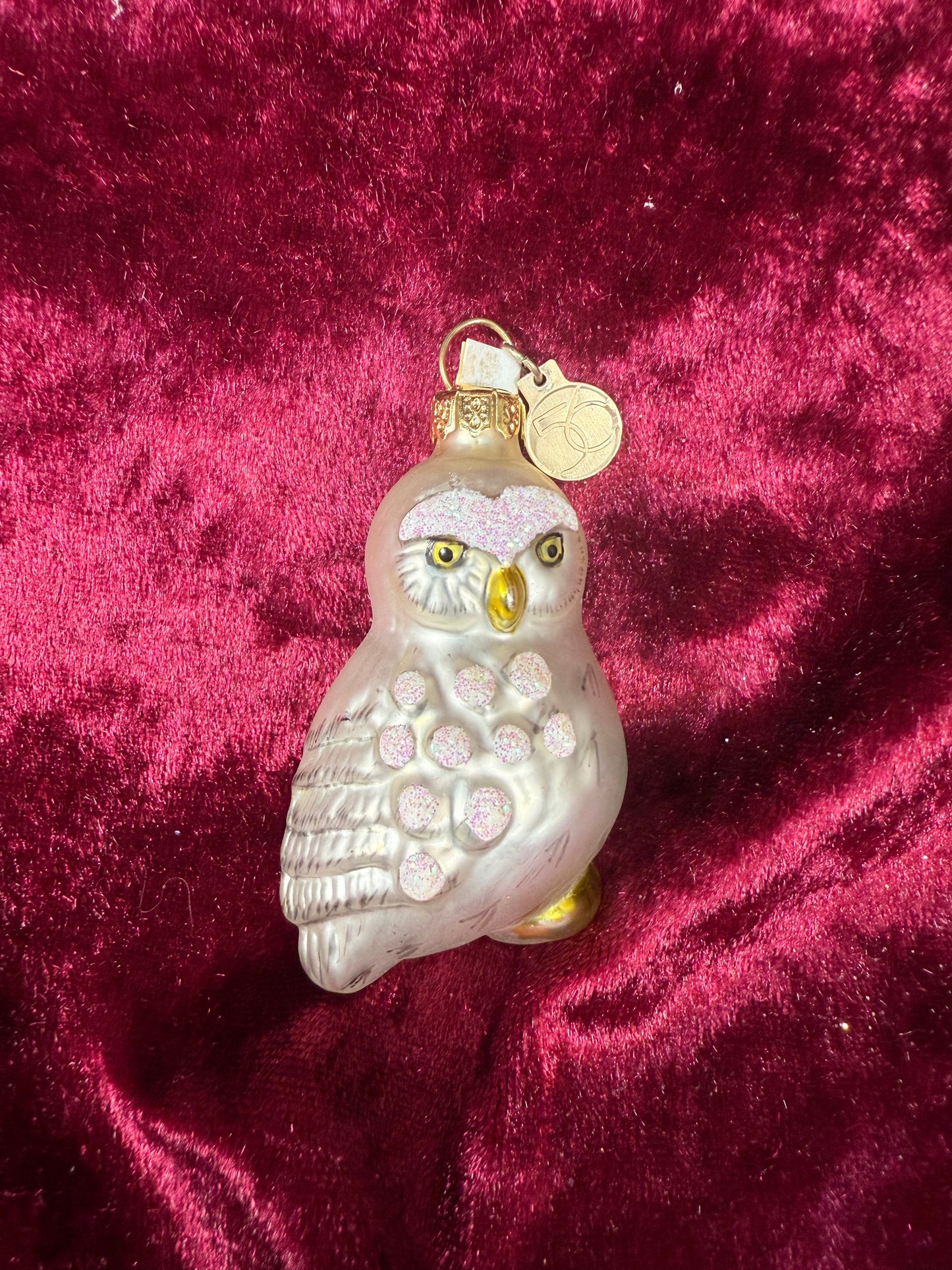 Vintage Christmas - Handblown Glass Ornament - Snow Owl - Department 56