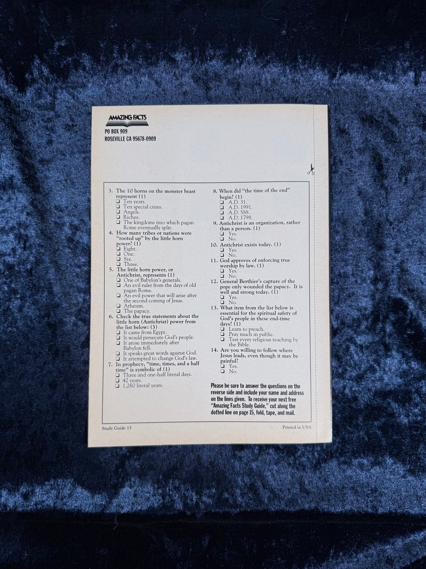 Vintage Amazing Facts Study Guide Booklet - Antichrist Is Alive Today - Early Edition