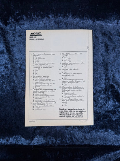Vintage Amazing Facts Study Guide Booklet - Antichrist Is Alive Today - Early Edition