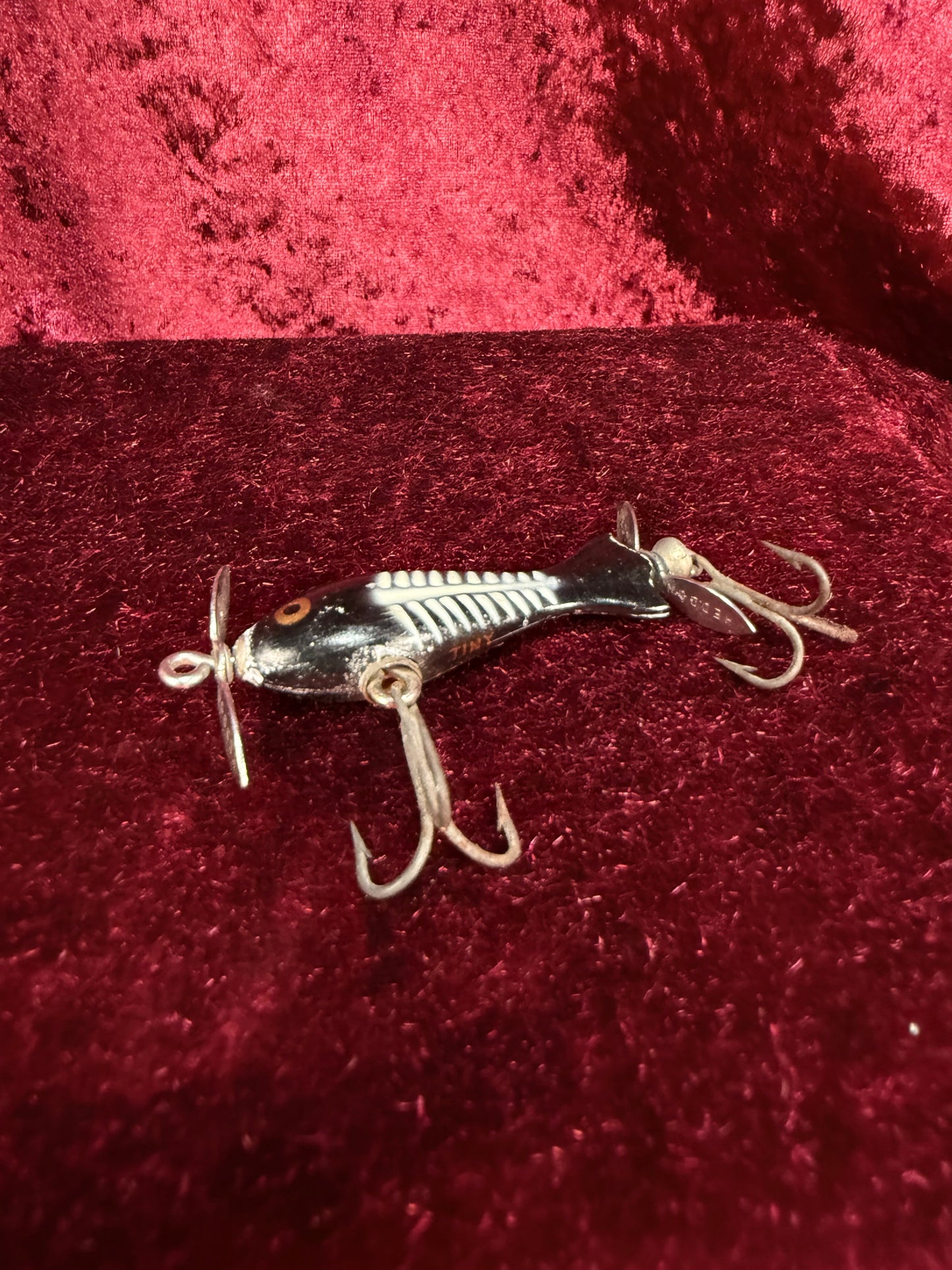 Vintage Wood Fishing Lure – Heddon Tiny Spook Fishbone Pattern