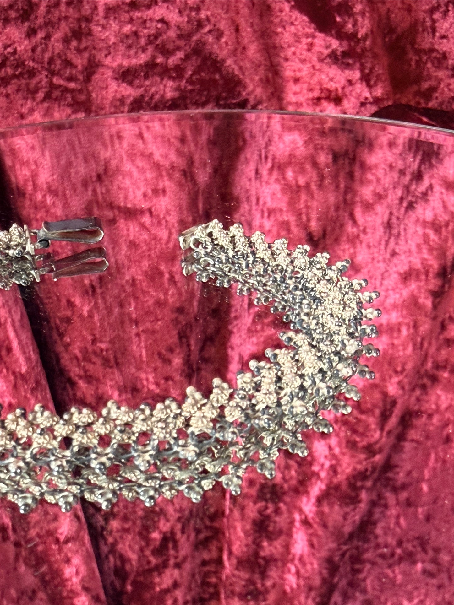 Vintage Jewelry - Silver Filigree Mesh Bracelet - Marked S.950