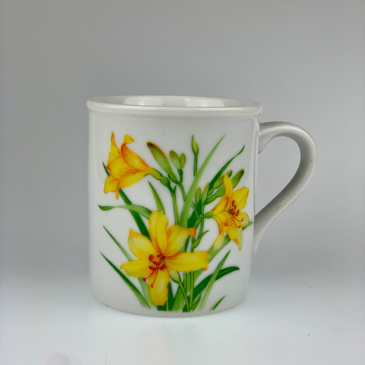 Vintage Toscany Collection Coffee Mug | Yellow Lillies | Made In Japan