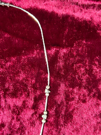 Vintage Jewelry - Dainty Necklace - 925 Silver - Cut Green Glass Pendant - Silpada