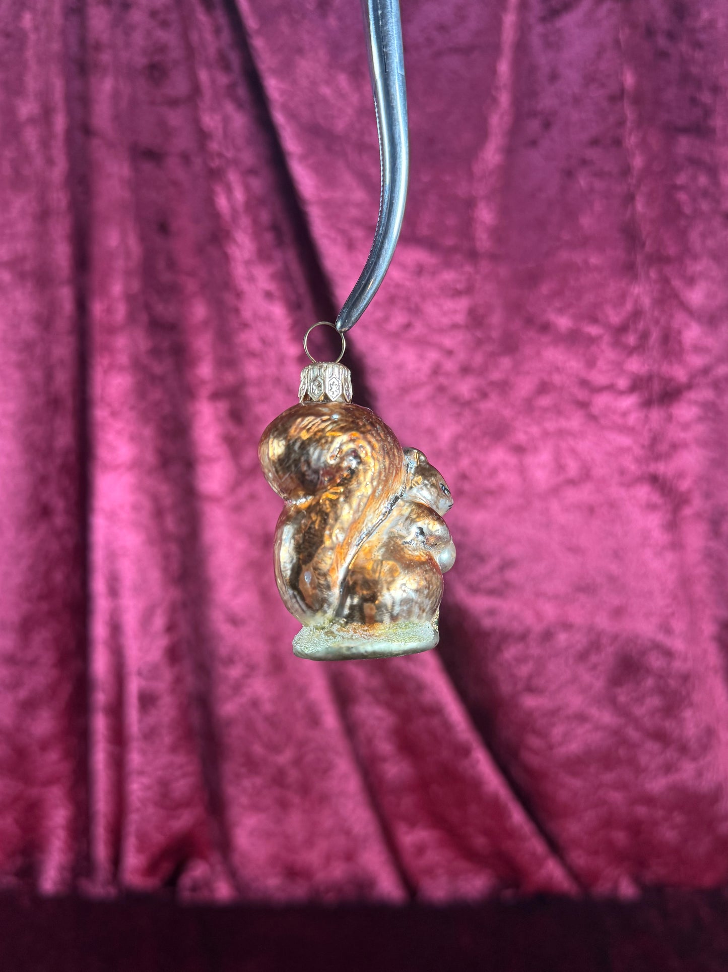 Vintage Christmas - Handblown Glass Ornament - Little Squirrel - 2.75"