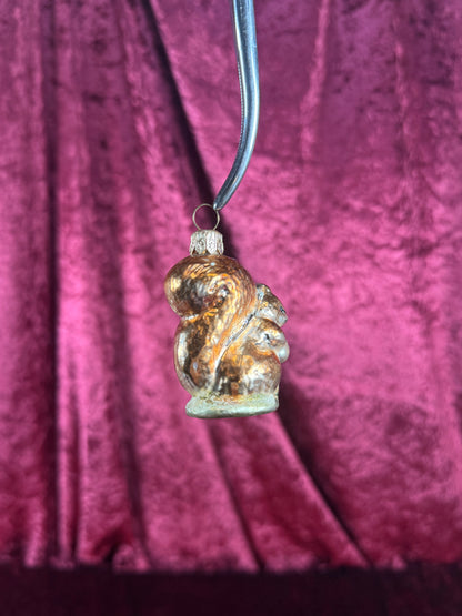 Vintage Christmas - Handblown Glass Ornament - Little Squirrel - 2.75"