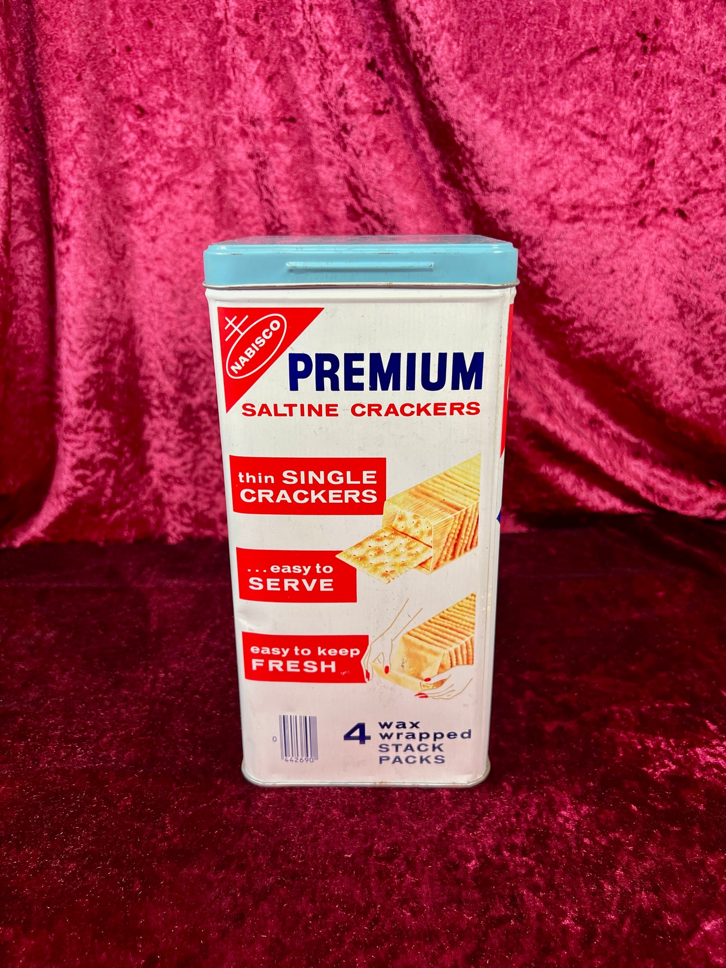 Vintage Kitchen Canister - Nabisco Premium Saltine Cracker Tin - 14 Oz