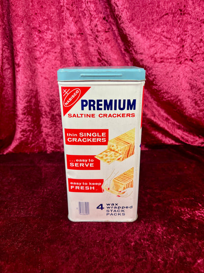 Vintage Kitchen Canister - Nabisco Premium Saltine Cracker Tin - 14 Oz