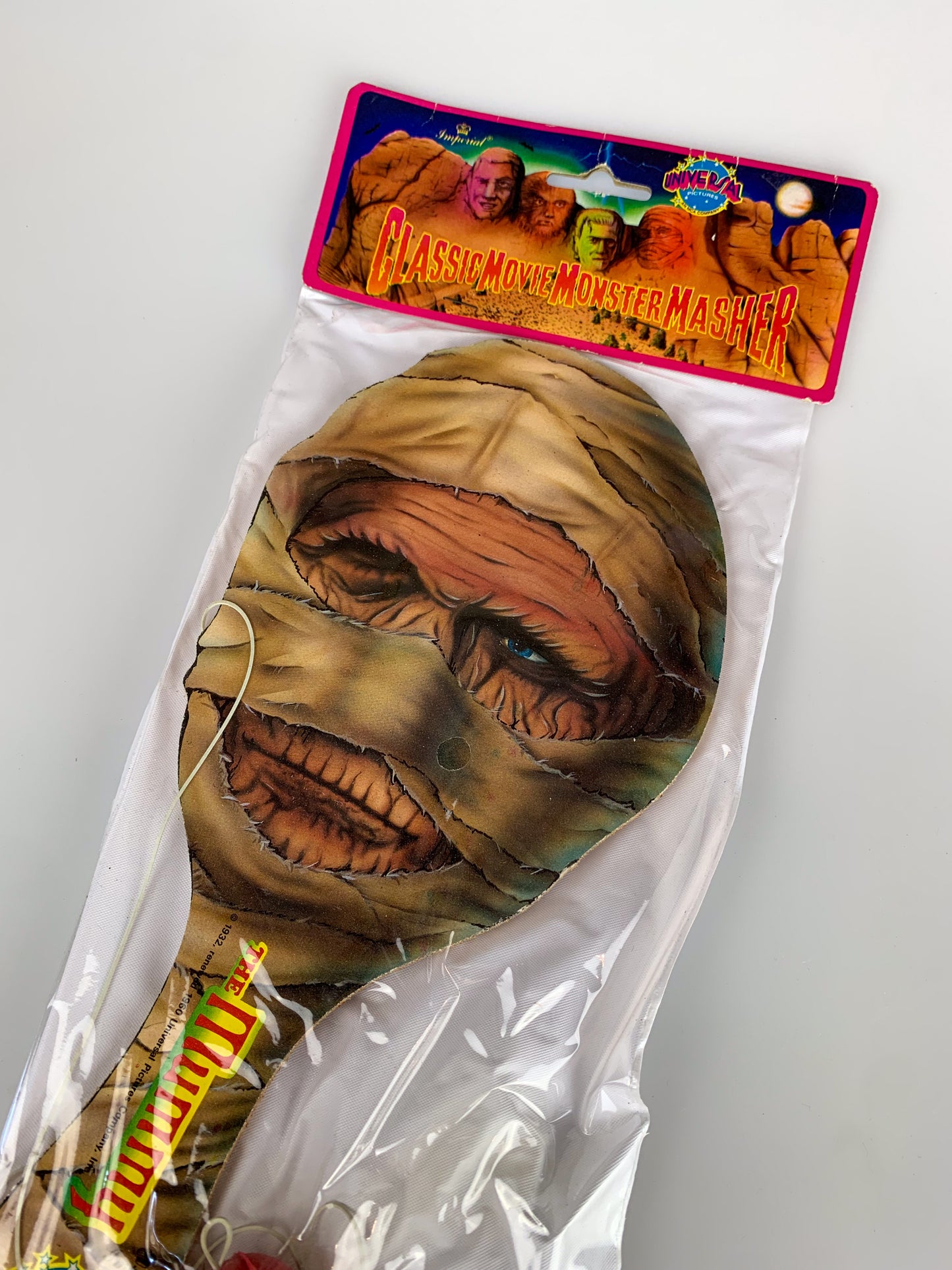 Vintage 1990 Universal Pictures Classic Movie Monster Masher Paddle Ball | The Mummy