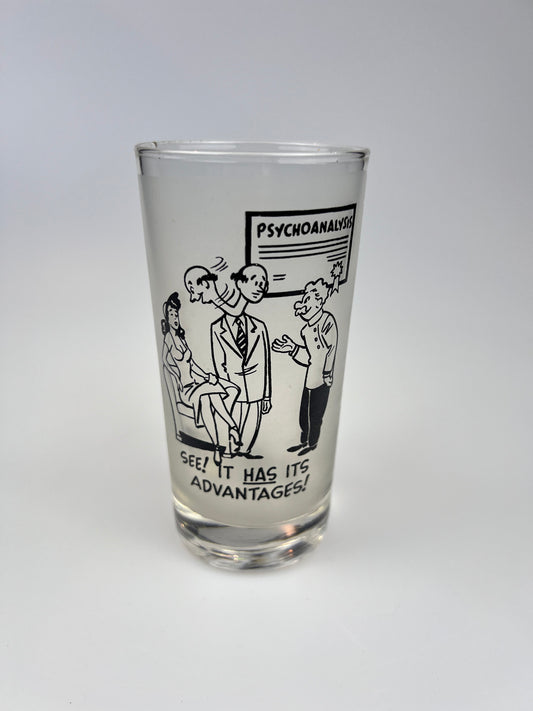 Humorous Vintage Highball Drink Glass - MCM Relationship Jokes Gag Gift