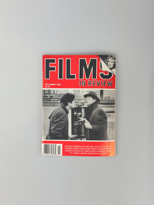 Films In Review Magazine - December 1988 - Arthur Kennedy, Billie Rhodes, Martin Landau