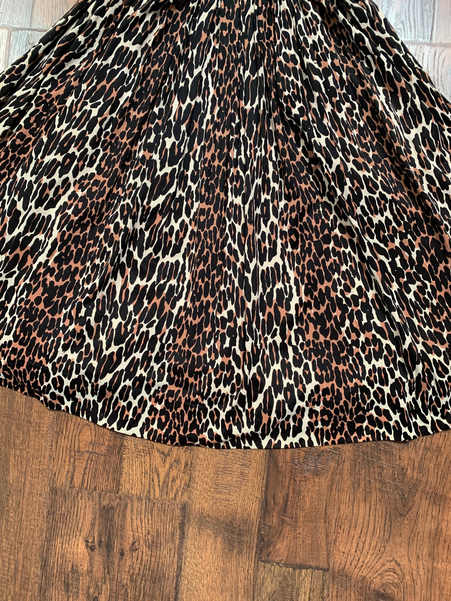 Vintage Clothing - A-Line Cocktail Party Dress - Leopard Print - Klever Klad Junior - Small