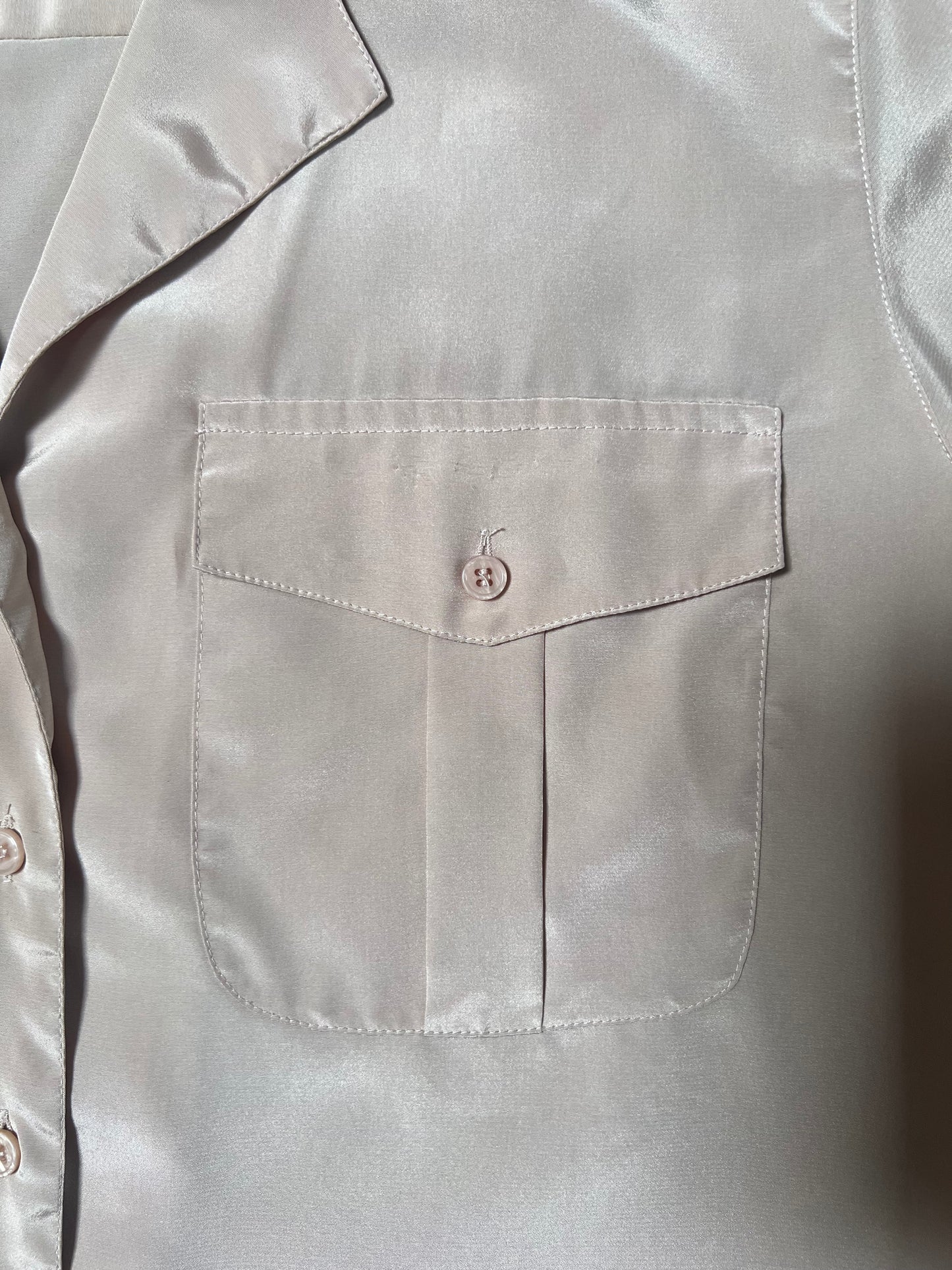 Vintage Clothing - Short Sleeve Blouse - Safari Khaki - Medium - Summerfield