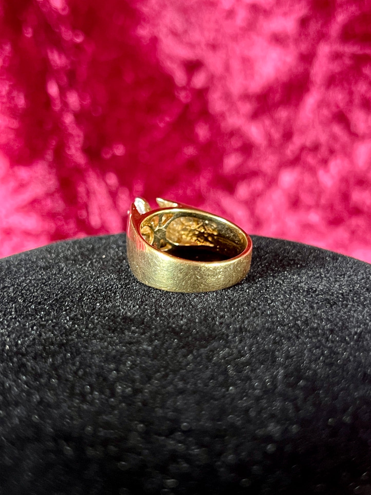 Vintage 14KT Gold Electroplate Cocktail Ring – Marquise Cut Cubic Zirconia - ESP - Size 7.5