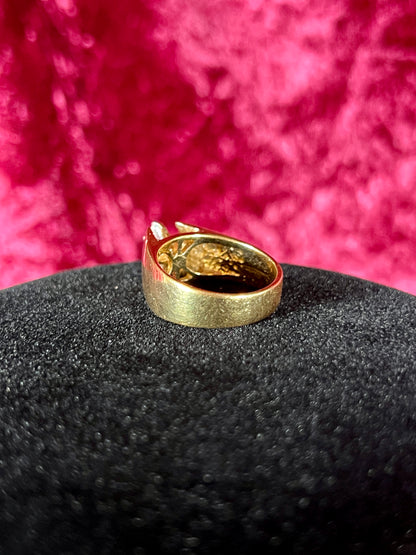 Vintage 14KT Gold Electroplate Cocktail Ring – Marquise Cut Cubic Zirconia - ESP - Size 7.5