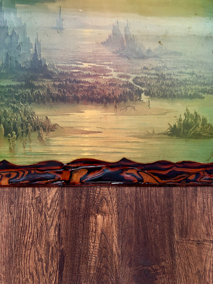 Vintage 1970s Lacquered Wood Wall Art – "Overpopulation" by John Pitre