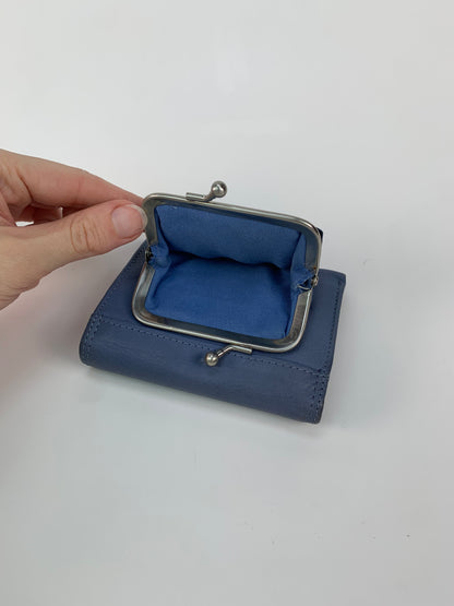 Vintage Wallet - Genuine Leather Trifold Wallet - Blue - Rolfs