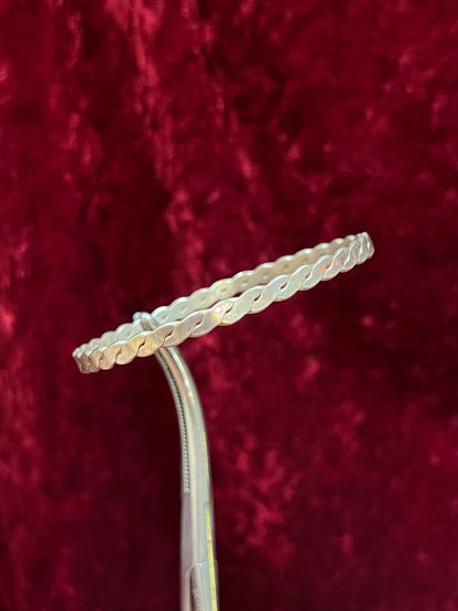 Vintage Jewelry - Bangle Bracelet - 925 Sterling Silver - Braided Twist