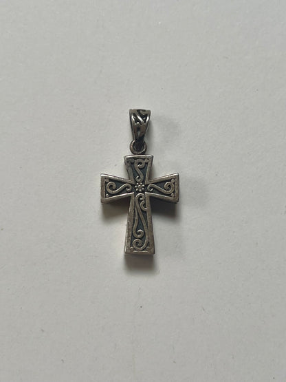 Vintage Jewelry - Pendant Locket - Hinged Crucifix - 925 Sterling Silver