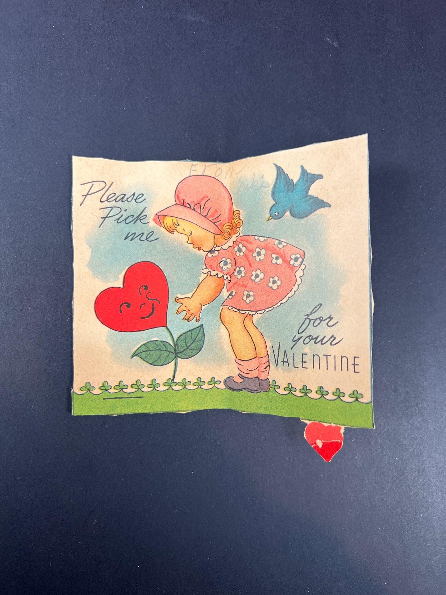 Vintage Ephemera - Valentine’s Day Card - Please Pick Me