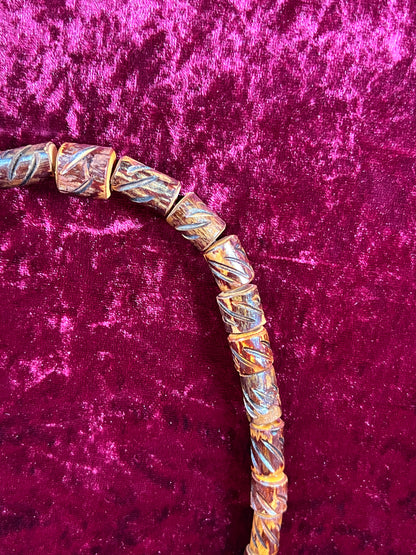 Vintage Jewelry - Necklace - Carved Wood Beads - 19.5"