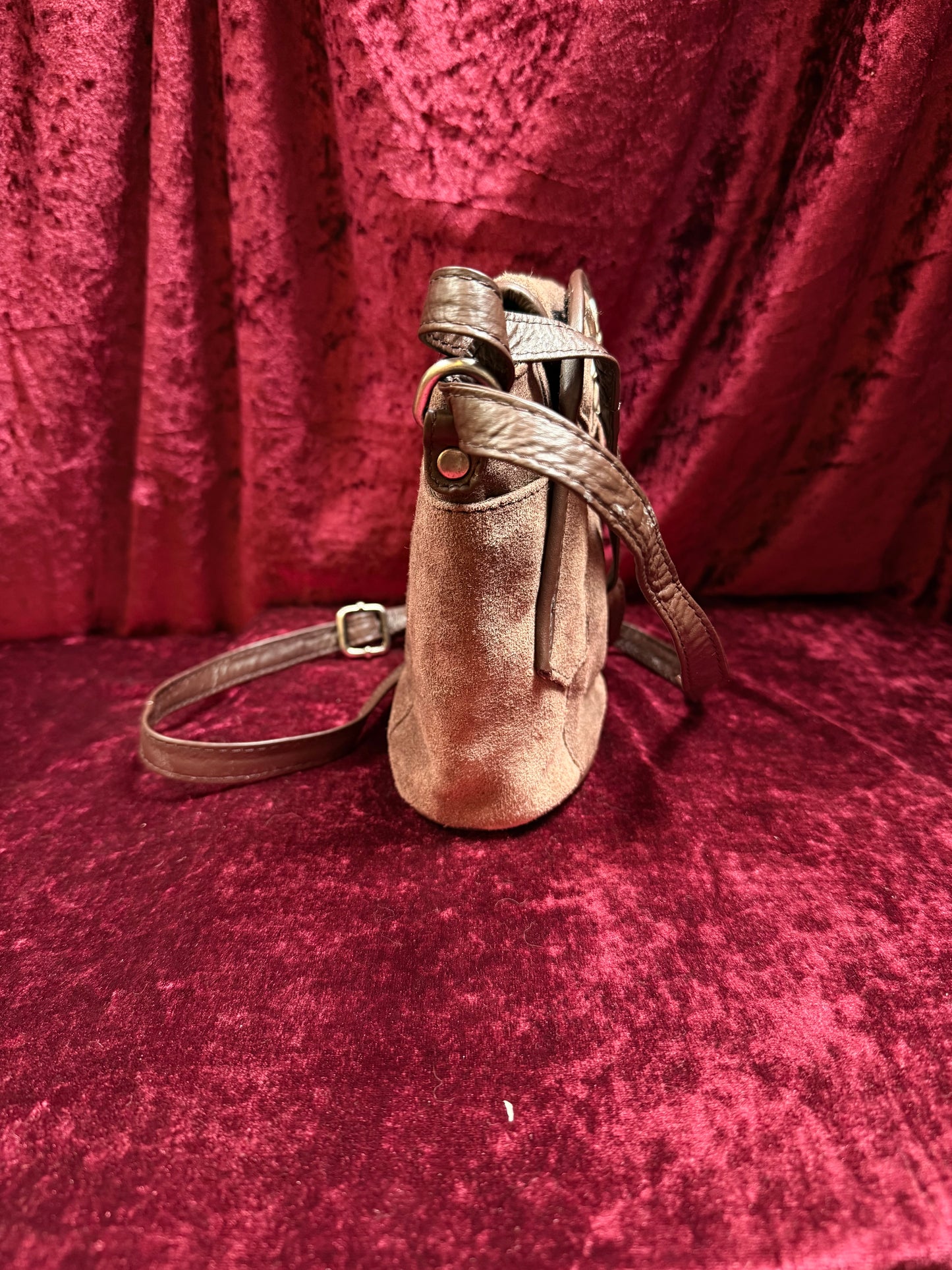 Vintage Accessories - German Trachten-Winkler Brown Suede Cross Body Purse