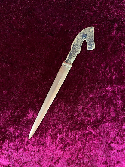 Vintage Brass Letter Opener - Horse Head Equestrian Desk Accessory
