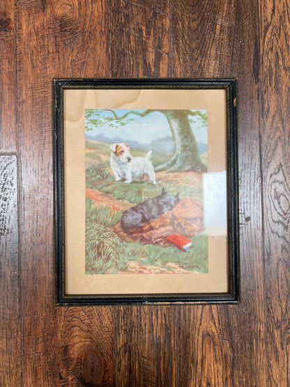 Vintage Wall Art - Framed Print - Scotty Dogs - El Tanner