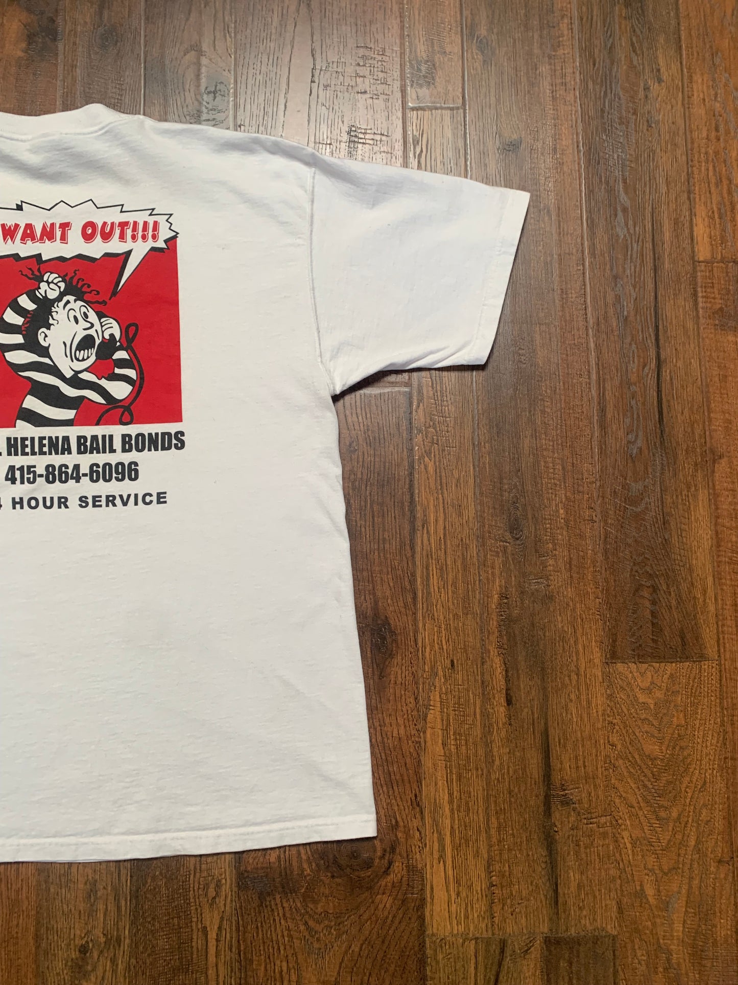 Vintage 1990s Advertisement T-Shirt - Helena Bail Bonds / I Want Out! - X-Large