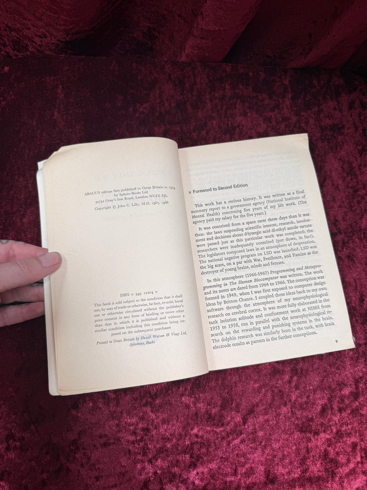 Vintage Paperback Book - The Human Biocomputer - John C. Lilly - 1972