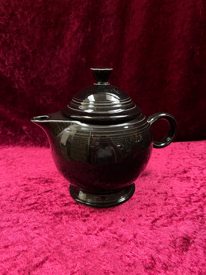 Vintage FIestaware Ceramic Teapot - Homer Laughlin Black 44 Oz Serving Pot