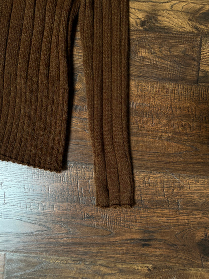Vintage Inca Fashions Knit Sweater — Baby Alpaca Fur Collar Zip Front - Size Small