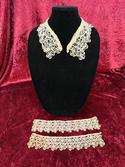 Vintage Lace Collar Set – Floral Openwork Detachable Trim