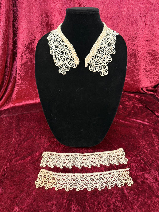 Vintage Lace Collar Set – Floral Openwork Detachable Trim