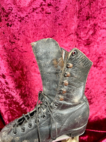 Vintage Leather Roller Skates – Black Leather - Chicago Wheels and Sure-Grip Trucks
