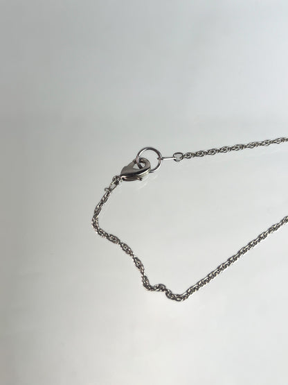 Vintage Jewelry - Pendant Necklace - Silver Tone Rope Chain - Old Nat'l Cash Register Co. Key #6