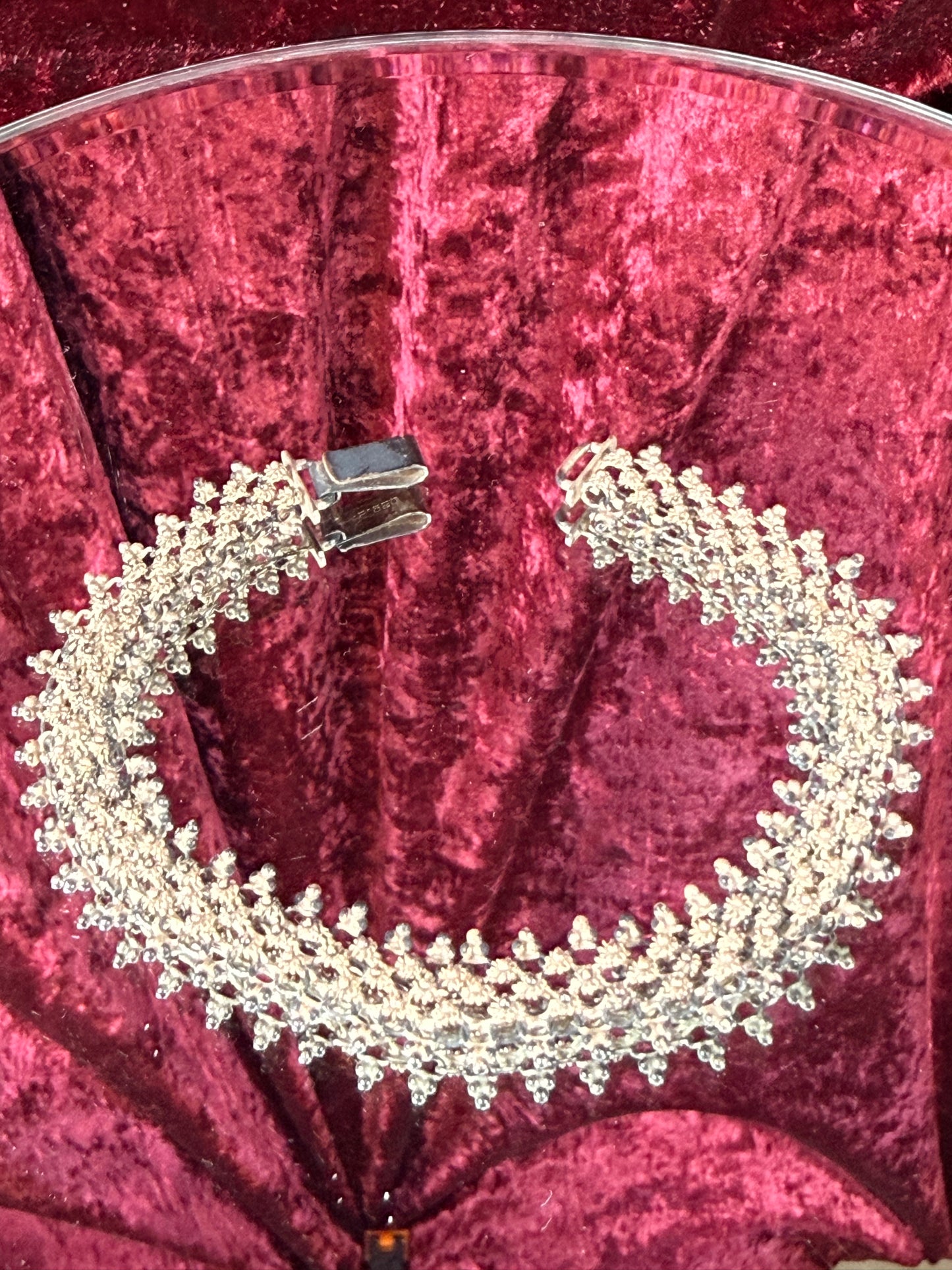 Vintage Jewelry - Silver Filigree Mesh Bracelet - Marked S.950