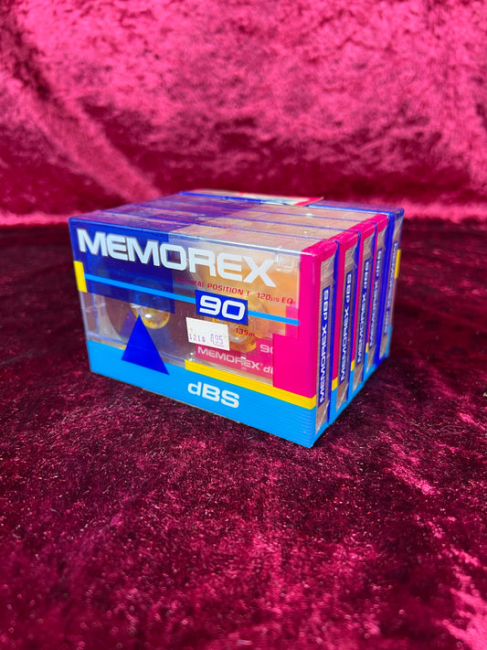 Cassette Tape - Blank Tape 5-Pack - Memorex DBS 90